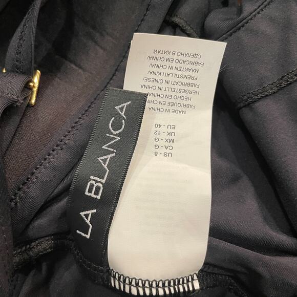 La Blanca BLACK Twist-Front Keyhole One-Piece Swimsuit Black 8 - Picture 9 of 11